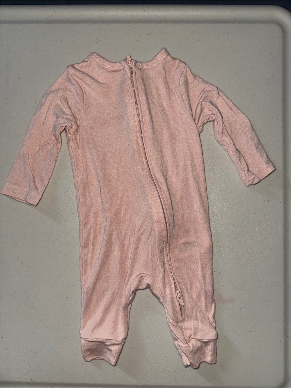 cloud island Light Pink Zippered Toddler Footie